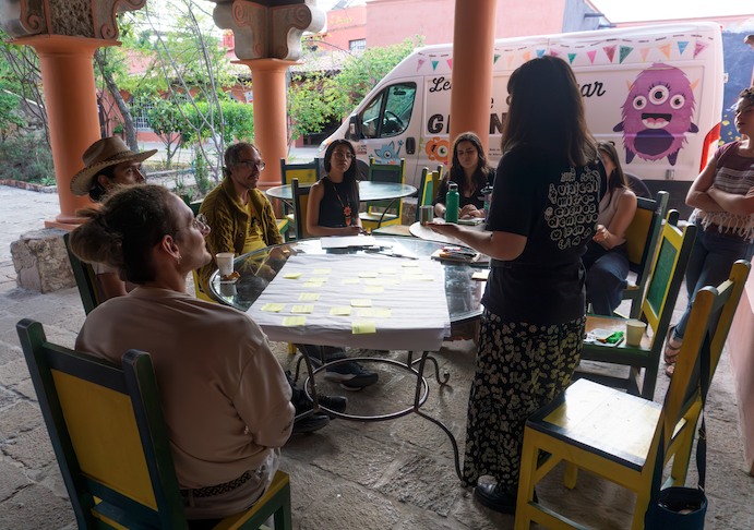 Participants working in group sessions