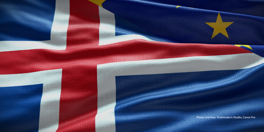 Iceland and EU flags
