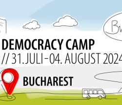 Image: Banner Democracy Camp 2024