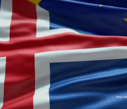 Iceland and EU flags
