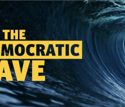 Campaign banner "For a democractic wave"